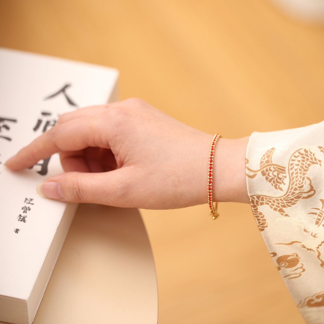 Golden Red String tying the full fortune and good luck on your wrist